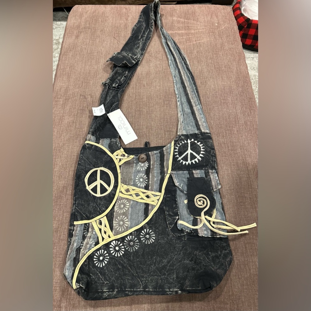 NEW Black and Gray Bohemian Shoulder Bag - Minicci Bag